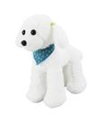 Cachorro Branco Poodle Bandana 30cm Pelúcia