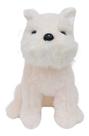 Cachorro Branco Schnauzer Sentado 28cm - Pelúcia