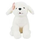 Cachorro Branco Sentado Laço 28cm - Pelúcia
