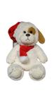 Cachorro de Pelúcia Natalino Presente Natal Fofo Gorro 20cm