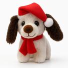 Cachorro Pelucia Natal C/ Gorro Wincy Branco NTD13787