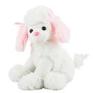 Cachorro Poodle Branco Sentado 27cm - Pelúcia
