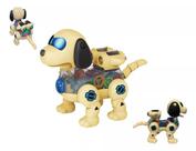 Cachorro Robô Infantil Com Sons E Luzes Divertido Cor Bege