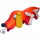 Cachorro Totó de Puxar - Madeira - Bohney