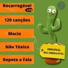 Cacto Dançante E Falante Toca Música Repete A Fala E Dança - Bateria USB Recarregável - Classe E