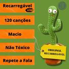 Cacto Dançante E Falante Toca Música Repete A Fala E Dança - Bateria USB Recarregável - Classe E
