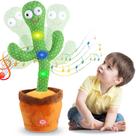 Cacto Dançarino Musical Recarregável: Luz, Voz e Repetição para Crianças - 32cm Cacto Dançarino Musical Recarregável: Luz, Voz e Repetição para Crianças - 32cm