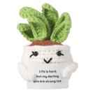 Cactus Doll NQEUEPN Positive Cactus Crochet com cartão de incentivo