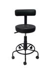 Cad. mocho podologo estética c/ regulagem de altura a gás tatuador manicure-base apoio de pés corano quadriculado preta Cad. mocho podologo estética c/ regulagem de altura a gás tatuador manicure-base apoio de pés corano quadriculado preta