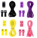 Cadarço Elástico Corrida HUPI LACES Kit 04 Pares Neon