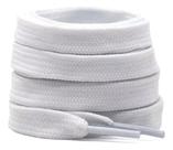Cadarço Largo Branco Bboy Fat Lace Cadarço Achatado 120cm Para Tênis Adulto Acabamento Premium