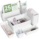 Caddy BiuLeon Juego de Organizadores de Cajones de Plástico Blanco de 25 Piezas