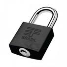 Cadeado 3f Latao 20mm preto Fosco