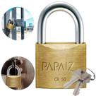 Cadeado 50mm Papaiz 2 Chaves Mesmo Segredo Iguais Ka2
