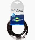 Cadeado Bicicleta Brasfort 7017 Cabo Aço 8mmx1m Segredo 4 Dígitos PVC Flexível