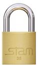 Cadeado Chave Latão Maciço Stam 35mm Não Enferruja Resistente Robusto Armário Academia Mala Bolsa Mochila Portão Janela Porta