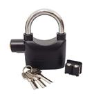 Cadeado com alarme sonoro antifurto 110db para moto, bike, portão e armário 3 chaves + bateria extra