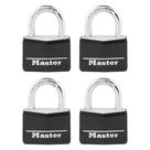 Cadeado com chave Master Lock 141Q em alumínio coberto, pacote com 4