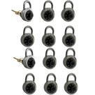Cadeado combinado DuoTyga, pacote com 12 chaves, mesmo código, preto Cadeado combinado DuoTyga, pacote com 12 chaves, mesmo código, preto