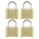 Cadeado combinado Master Lock Gold 175EC4 para exterior, pacote com 4
