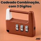 Cadeado de Combinação com Senha Sem Chave Compacto para Bolsas e Armários