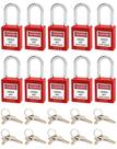 Cadeado de segurança QWORK Red Lockout Tagout com 10 cadeados e 20 chaves Cadeado de segurança QWORK Red Lockout Tagout com 10 cadeados e 20 chaves