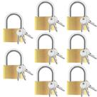 Cadeado Faburo Solid Brass, 8 peças com 24 chaves iguais para armário