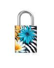 Cadeado fashion square com chave azul colorido
