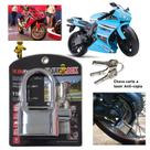 Cadeado Kimbar Original Com Alarme Para Moto Chave Atomica Anti-Micha Estacionamento
