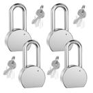 Cadeado Lanuovx, pacote com 4, 6,5 cm, aço sólido pesado, com chave semelhante Cadeado Lanuovx, pacote com 4, 6,5 cm, aço sólido pesado, com chave semelhante
