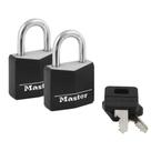 Cadeado Master Lock 131T coberto em alumínio preto, pacote com 2
