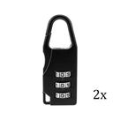 Cadeado Mini com Senha 3 Digitos MZ - 21626 Pequeno Mochila Mala 2un