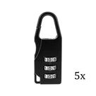 Cadeado Mini com Senha 3 Digitos MZ - 21626 Pequeno Mochila Mala 5un