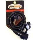 Cadeado Multiuso Cabo Aço Espiral 1,0mx12mm Chave Preto - MAXTRAVA