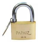 Cadeado Papaiz Cr 70 Mm Reforçado Seguro Portão C/ 2 Chaves Cor Dourado