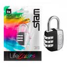 Cadeado Para Mala Stam Life Colors Com Segredo 25Mm Preto Fosco Cadeado Para Mala Stam Life Colors Com Segredo 25Mm Preto Fosco