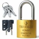 Cadeado Trian-Gle 63mm C/ 3 Chaves Proteção Antifurto Robusto Resistente