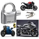 Cadeados 2EM1 antifurto com alarme sirene 110dB p/moto bicileta loja sitio garagem Cadeados 2EM1 antifurto com alarme sirene 110dB p/moto bicileta loja sitio garagem
