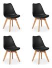 Cadeira 136s saarinen wood preta kit 4 uni