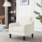 Cadeira Accent VINGLI Mid Century Modern Creme White Chenille