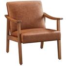 Cadeira Accent Yaheetech PU Leather, de meados do século, marrom claro moderno Cadeira Accent Yaheetech PU Leather, de meados do século, marrom claro moderno