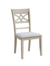Cadeira Acme Ferris estofada bege Antique Bone, pacote com 2