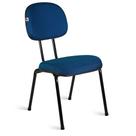 Cadeira Ágata Secretária Pé Palito L Duplo Tecido Azul Com Preto Cadeira Ágata Secretária Pé Palito L Duplo Tecido Azul Com Preto