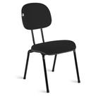 Cadeira Ágata Secretária Pé Palito L Duplo Tecido Preto Cadeira Ágata Secretária Pé Palito L Duplo Tecido Preto