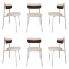 Cadeira Alloa Fixa com 4 Pés 50 x 44,7 x 83,8 cm com 6 Unidade Branco/Palha/Whisky Cadeira Alloa Fixa com 4 Pés 50 x 44,7 x 83,8 cm com 6 Unidade Branco/Palha/Whisky