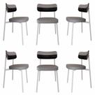 Cadeira Alloa Fixa com 4 Pés 50 x 44,7 x 83,8 cm com 6 Unidade Cinza/Preto Cadeira Alloa Fixa com 4 Pés 50 x 44,7 x 83,8 cm com 6 Unidade Cinza/Preto