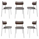Cadeira Alloa Fixa com 4 Pés 50 x 44,7 x 83,8 cm com 6 Unidade Cinza/Whisky Cadeira Alloa Fixa com 4 Pés 50 x 44,7 x 83,8 cm com 6 Unidade Cinza/Whisky