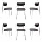 Cadeira Alloa Fixa com 4 Pés 50 x 44,7 x 83,8 cm com 6 Unidades Cinza/Preto Cadeira Alloa Fixa com 4 Pés 50 x 44,7 x 83,8 cm com 6 Unidades Cinza/Preto