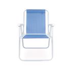 Cadeira Alta Aço Dobrável Resistente Conforto Praia Camping