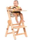 Cadeira alta AIMOADO de madeira para crianças pequenas com bandeja e apoio para os pés